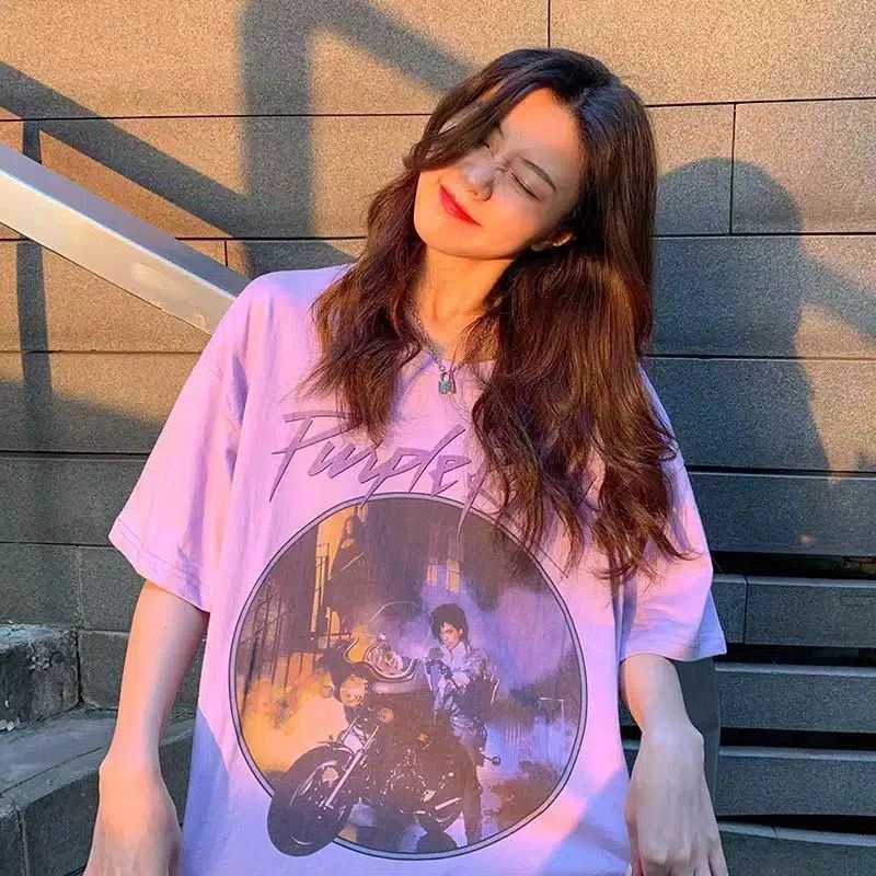 Purple Rain / Aesthetic Tee BEST SELLER / Baju Atasan Wanita Kaos Combed 30s Oversize Unisex Murah