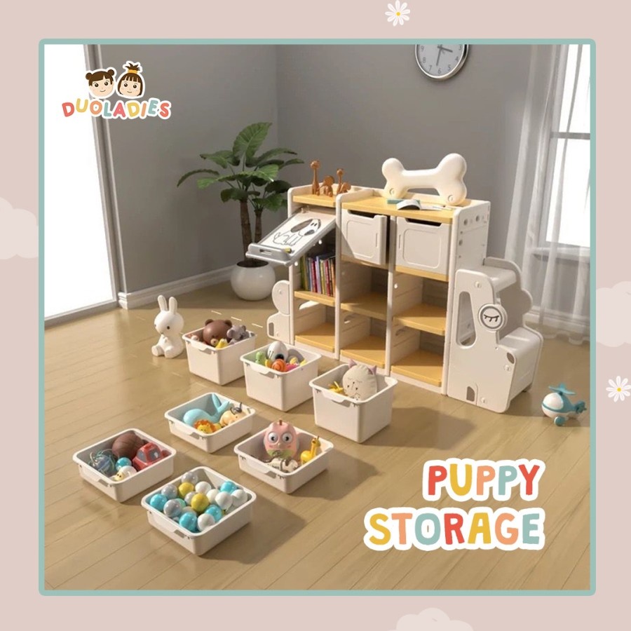 Duo Ladies Puppy storage serbaguna mainan anak