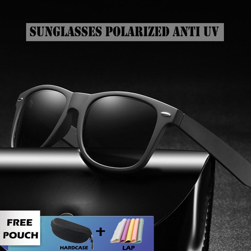 Kacamata Hitam Pria wanita Sunglasses Polarized Anti Silau/Anti UV Kotak Fashion Unisex TR90 2140