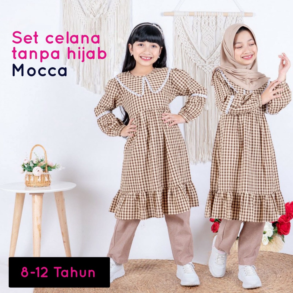 Bms Baju stelan anak Nana kids Fashion Muslim Usia 8-12 Tahun Baju anak perempuan Stelan anak terbaru