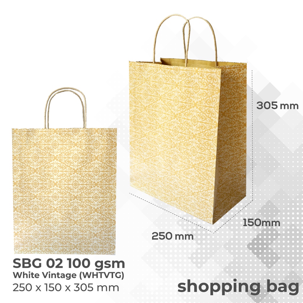 Paper Bag Motif Tas Belanja Goodie Bag (SBG25-25X15X30.5)