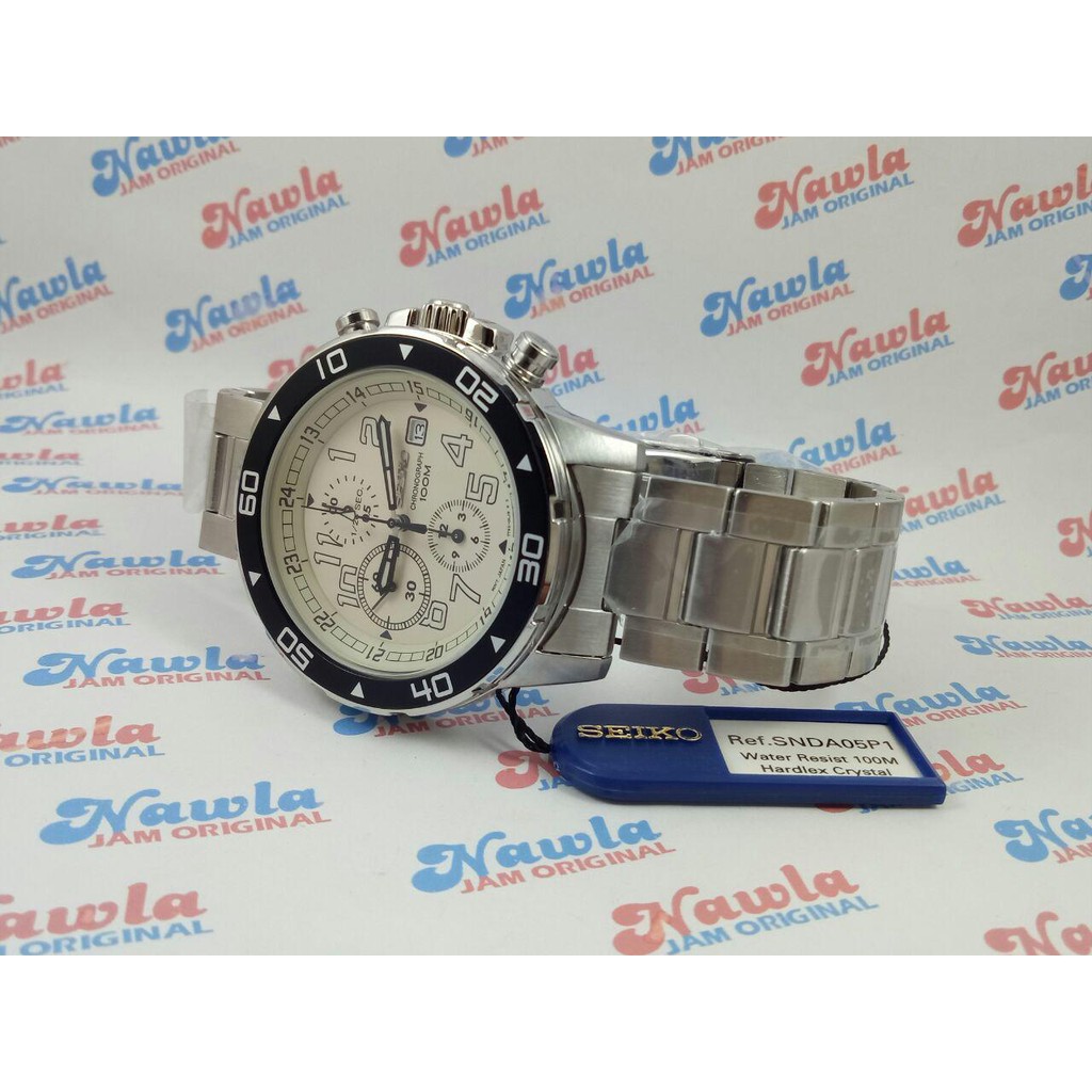 Seiko Quartz SNDA05P1 Beige Alarm Chronograph | Jam Pria SNDA05