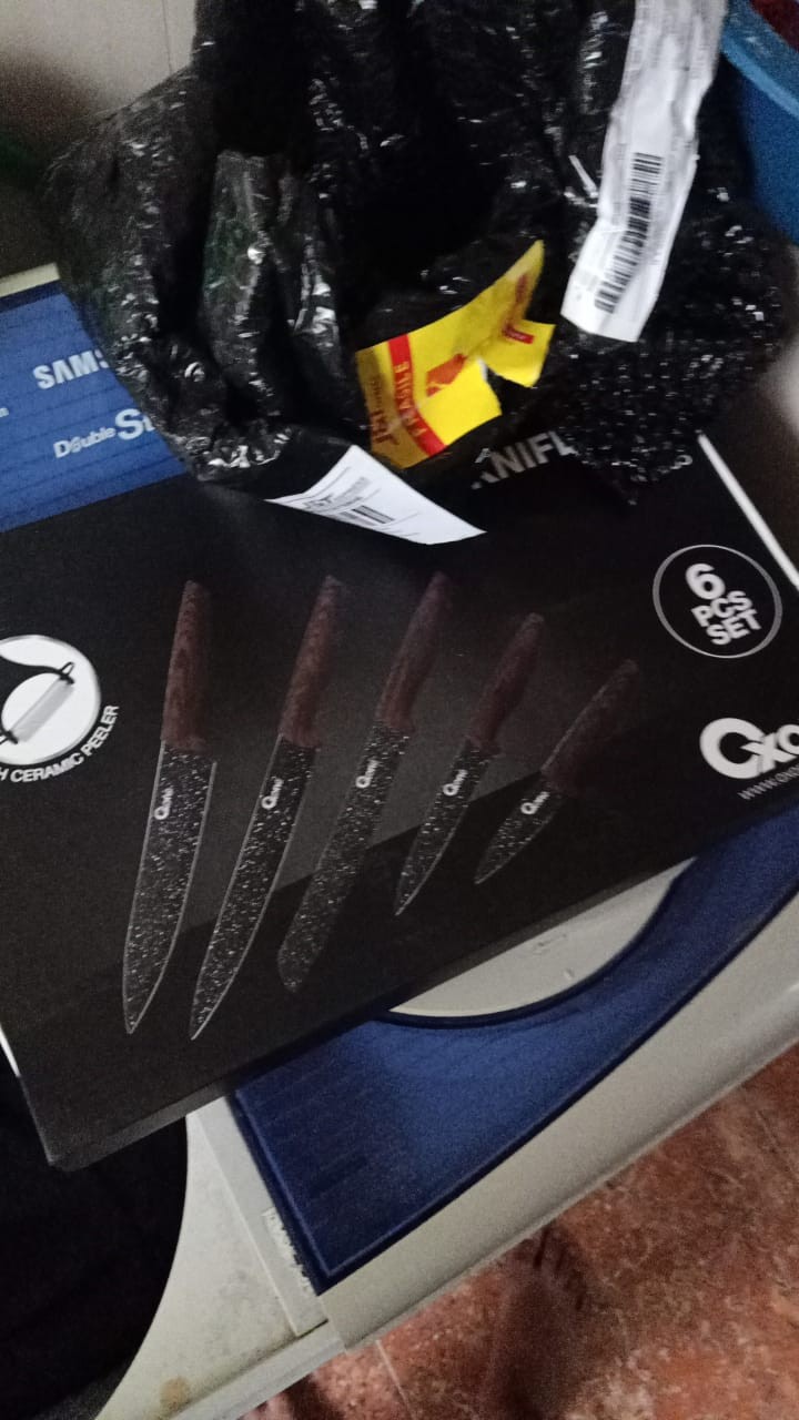 Oxone Pisau Set Marble Ox 605- Oxone Black Marble Knife Set Ox-605 - Pisau Set Oxone