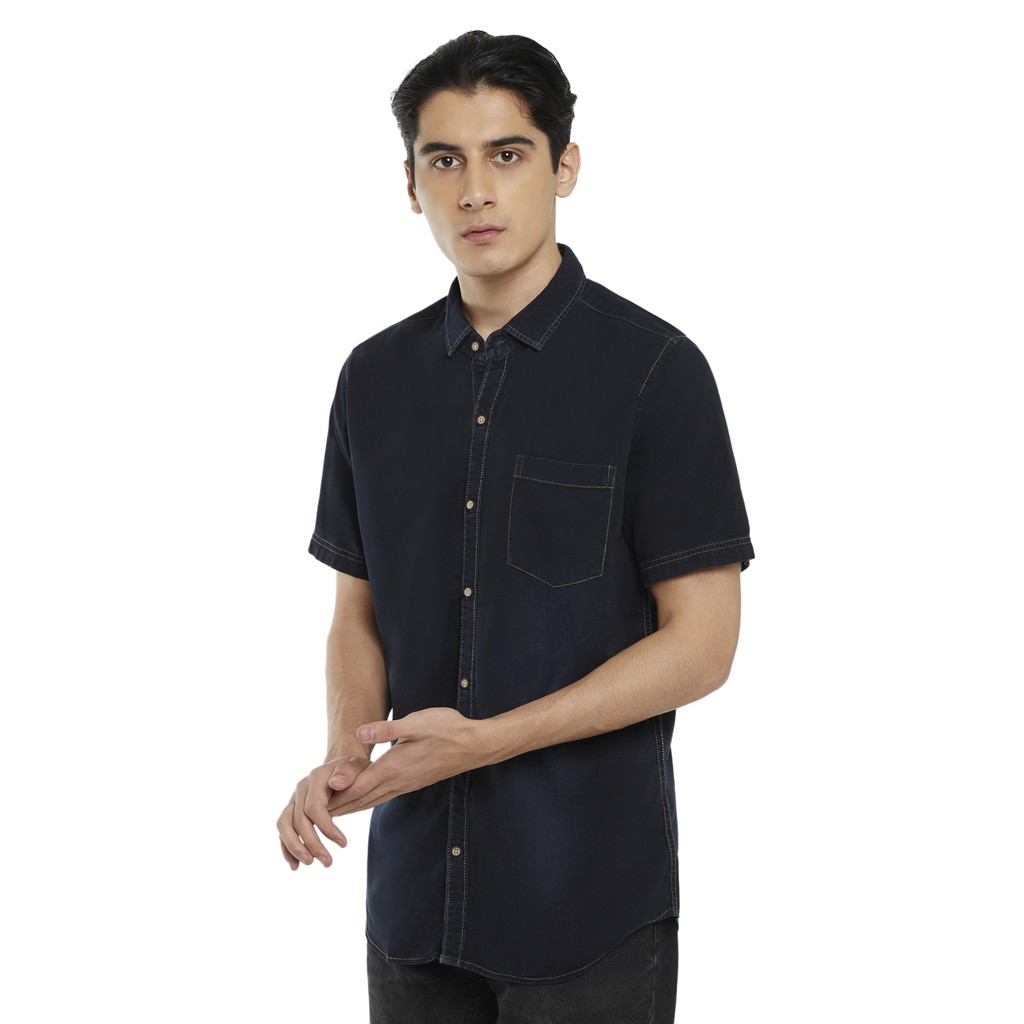 black denim mens shirt