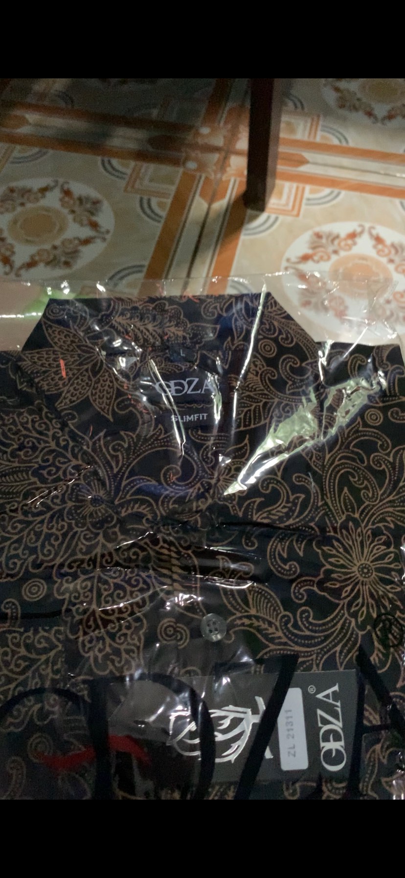 Odza Kemeja Batik Lengan Panjang Baju Pria Modern Model Slim Fit Demis