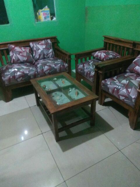 Sofa Kayu Minimalis 211 + Meja Kerang (promo Harga)