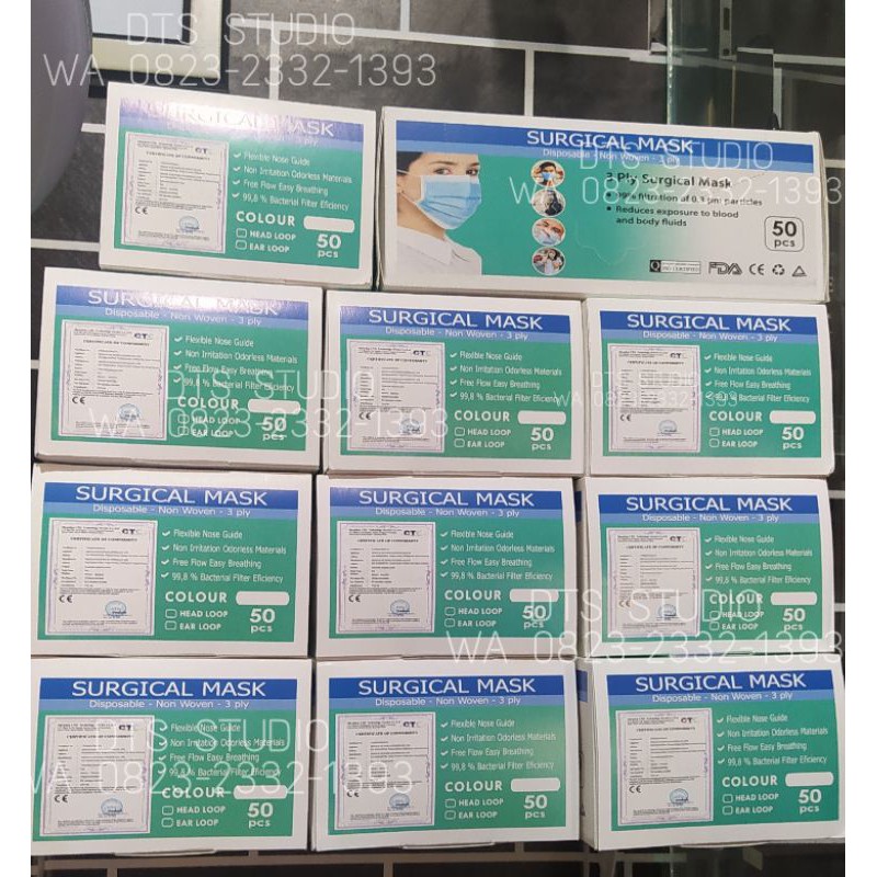 Masker Surgical mask 3ply 1box 50pcs
