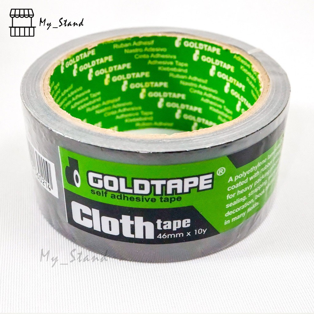

Lakban Kain Hitam / Solasi Jilid / Cloth Tape Goldtape & Eka tape Lebar 2 Inch 46mm panjang 10 yard
