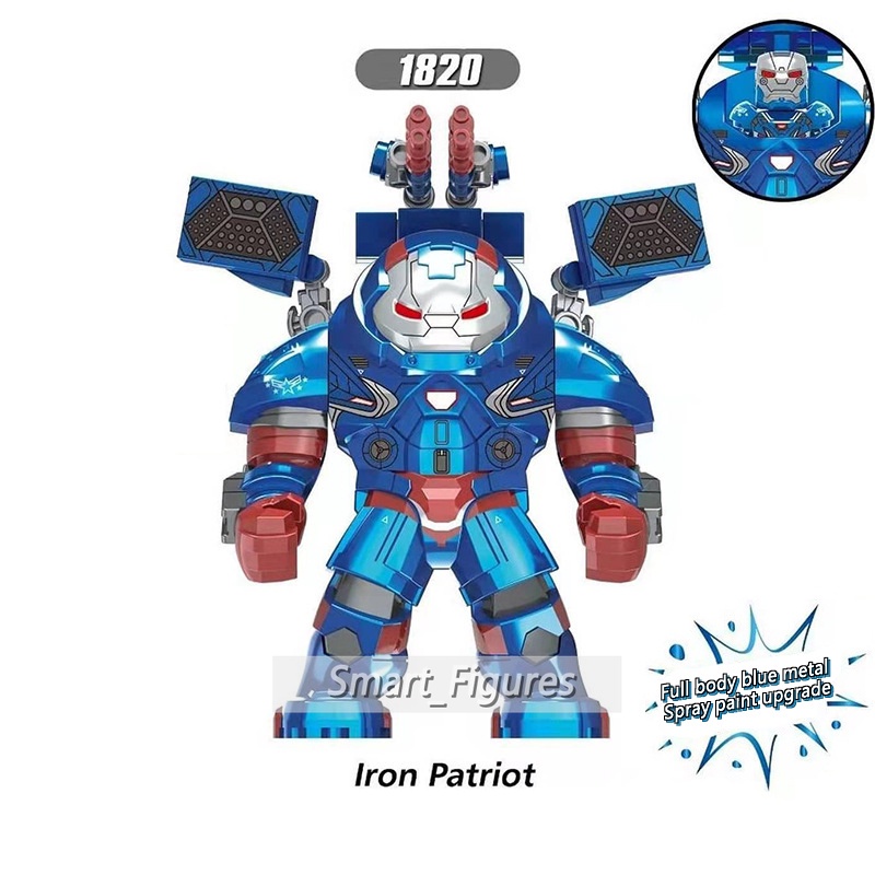 Mainan Action Figure Iron Man Minifigures MK37 MK39 Hulkbuster War Machine Patriot Marvel Untuk Hadiah Anak