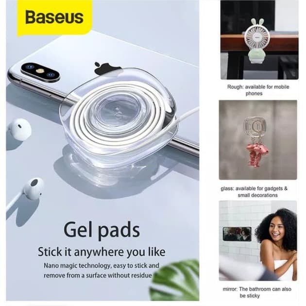 BASEUS UNIVERSAL GEL PAD SUCTION PEREKAT HP MULTIFUNGSI DI TEMBOK KACA