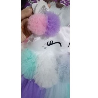 dress bayi neychan gaun pesta ulang tahun aqiqah baptis rainbow litte pony