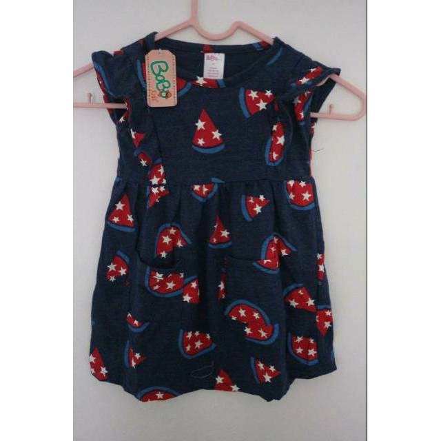 Kaos Anak/Dress ruffle Bobo Kids Size 2/3/4y