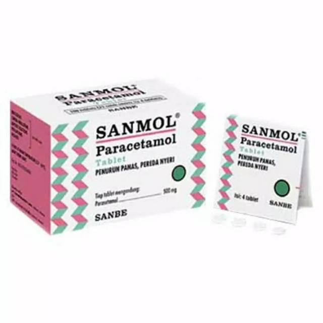 Sanmol Tablet 1 strip isi 4 Tablet