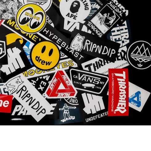 

✩ Sticker Pack Hypebeast Supreme Mooneyes Stussy Vans Ripndip Stiker - 10 Pcs ♕