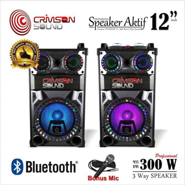 SPEAKER AKTIF 12 INCH CRIMSON TITANIUM HARGA SEPASANG