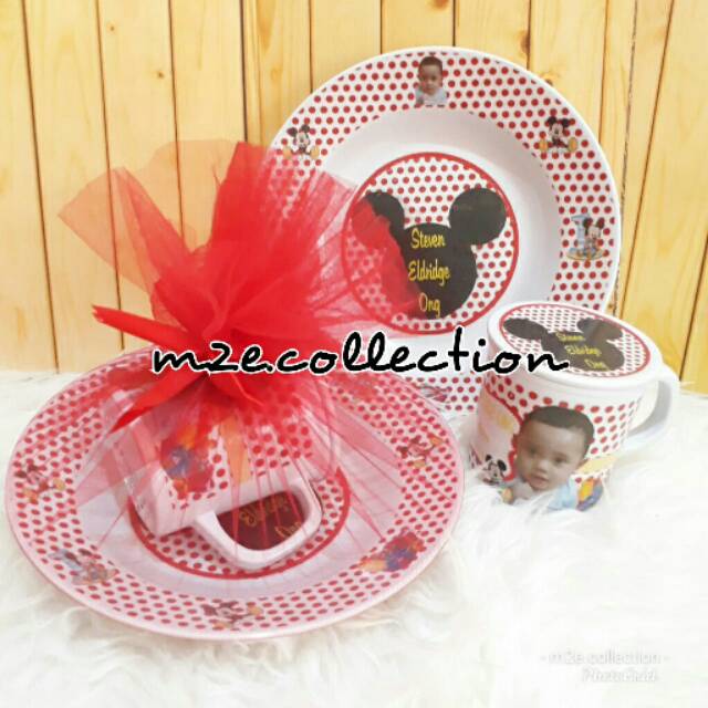 [m2e] Piring. Mug Melamin. Tile Pita. Souvenir.