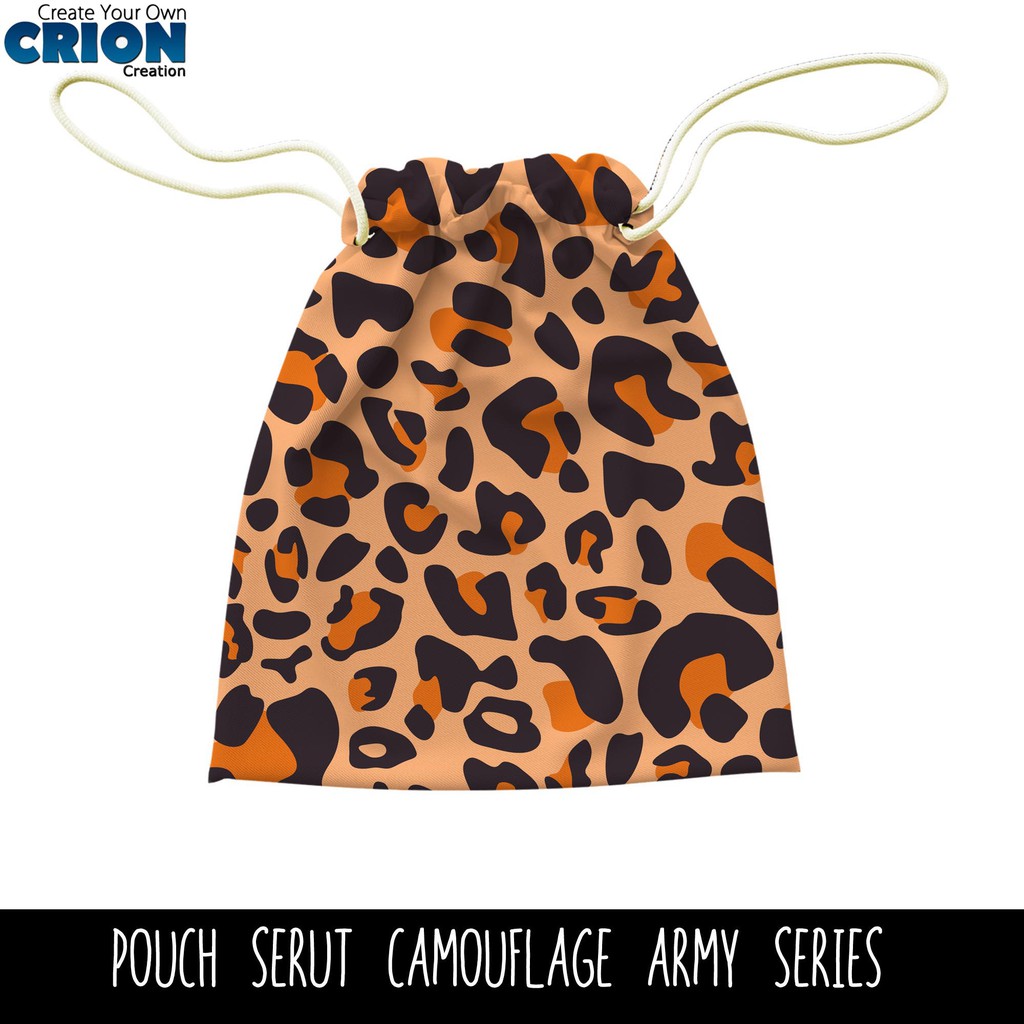 Full Print Pouch Serut Camouflage Army Pattern Bisa Request Tulisan