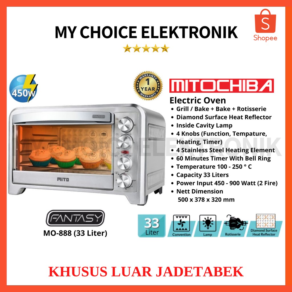 Mito Oven Listrik Fantasy 33L MO-888 [Luar Kota]