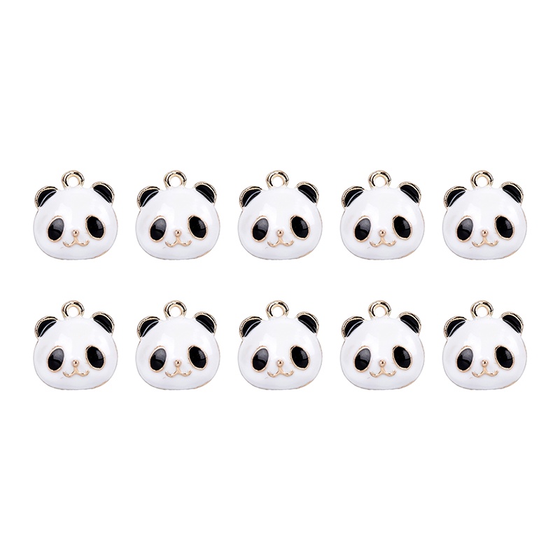 10pcs / set Liontin Bentuk Panda Bahan Alloy