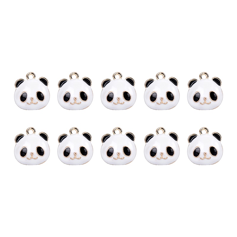 10pcs / set Liontin Bentuk Panda Bahan Alloy