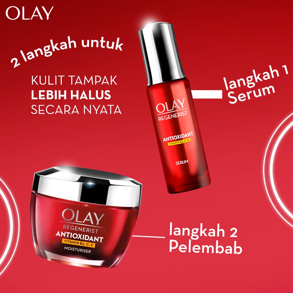 Olay Antioxidant Moisturizer 50gr + Serum 30ml Skin Barrier Cream &amp; Essence Anti Aging Skin Care