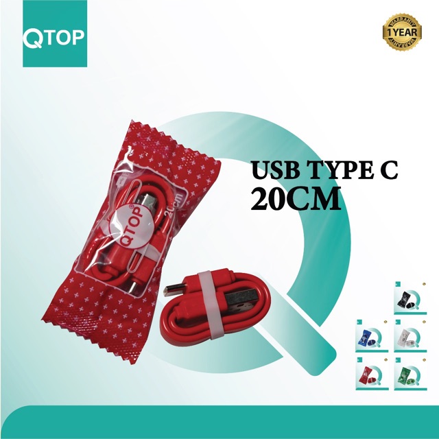 Kabel charger Qtop Candy Type C [GARANSI 3 BULAN]