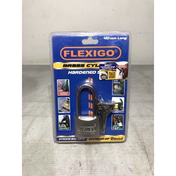 gembok leher panjang 40mm / flexigo gembok leher panjang / gembok flexigo original / gembok original flexigo / gembok sherlock anti cut / gembok anti cairan setan / gembok anti bahan kimia / british anti cut lock / gembok anti maling / gembok kuat