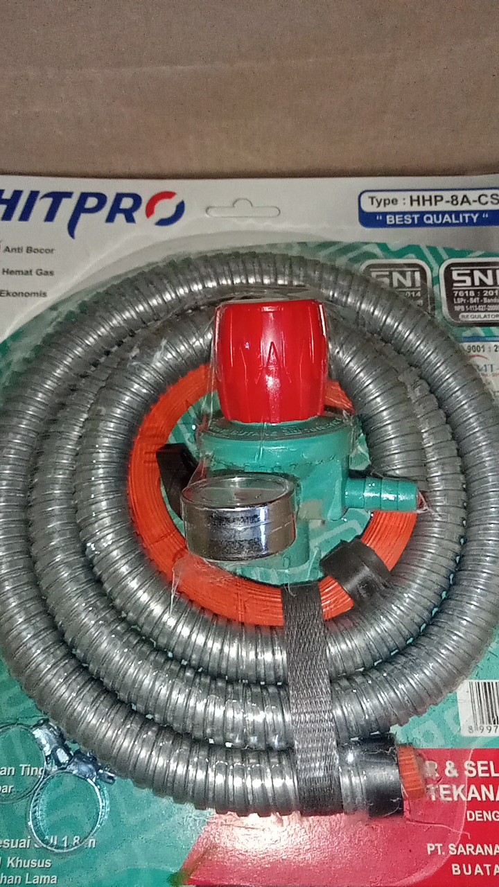 Paket Selang Regulator High Pressure Hitpro Dengan Meteran (regulator Tekanan Tinggi Hitpro) 8a-cs