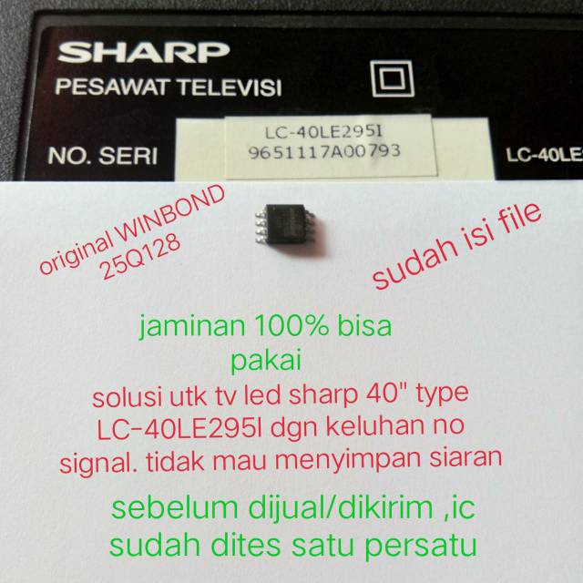 IC Eprom memori spi flash tv LED Sharp  LC -40LE2951