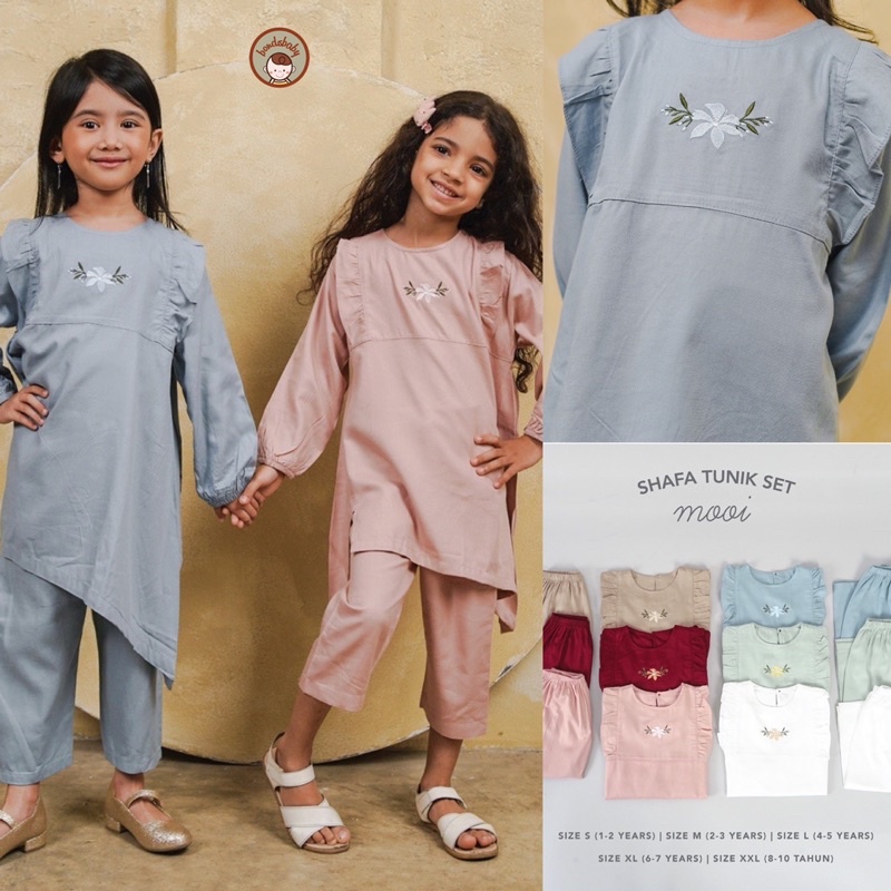 MOOI Shafa Tunik Set 1-10thn / Baju Lebaran Anak