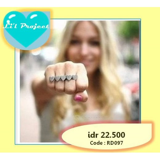 cincin - cincin love love love cincin love love 2 lubang - cincin murah - cincin fashion