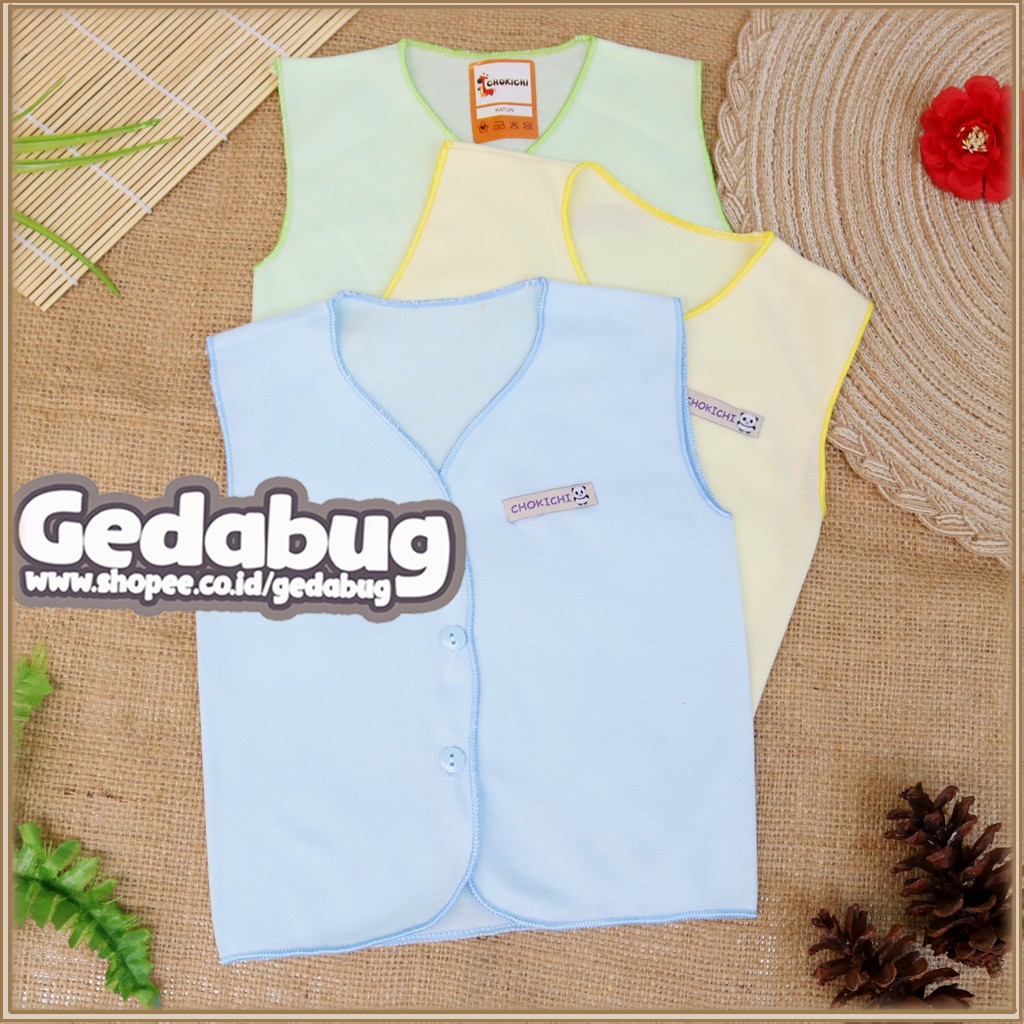 6pcs - Baju Kutung Bayi SNI CHOKICHI Polos Warna size Newborn 0-4 Bulan