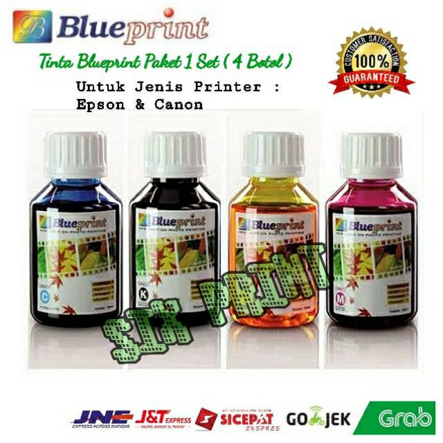 Paket 1 Set Tinta Blueprint Original untuk Canon/Epson (4 Warna)