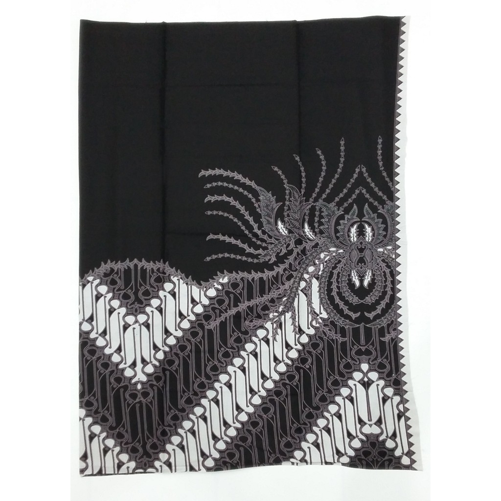 Kain Batik Jarik Selendang Bahan Katun SJ 160 Pola Parang Polos Hitam