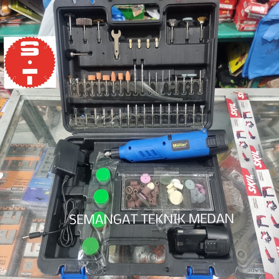 CMG12125A CORDLESS MINI DIE GRINDER GRENDA BOTOL 3mm 128PCS SET MOLLAR