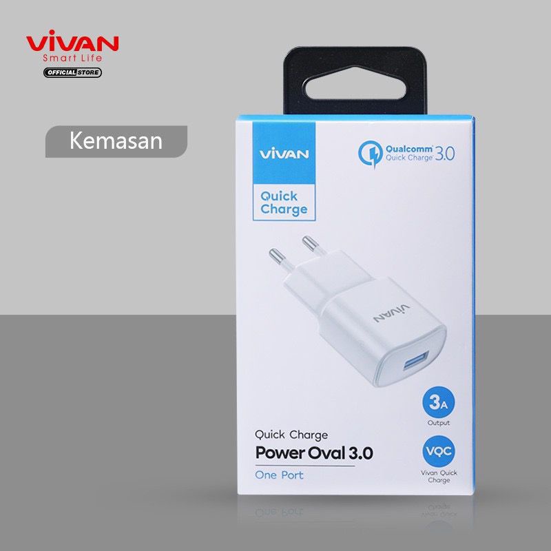 Charger Vivan Original Power Oval 3.0A Type C Fast charging 3.A(18watt Vivan)