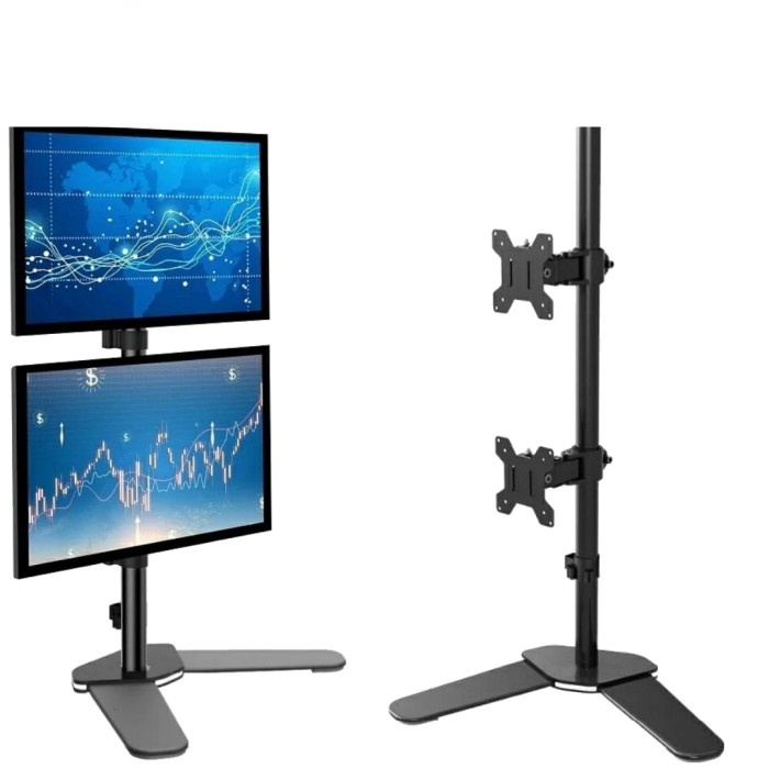 Bracket Stand Dual Monitor 14-27 Inch Braket 2 Monitor Breket Meja 14 18 20 24 27 Inch Merk Oximus Seri Hydra ZL1123