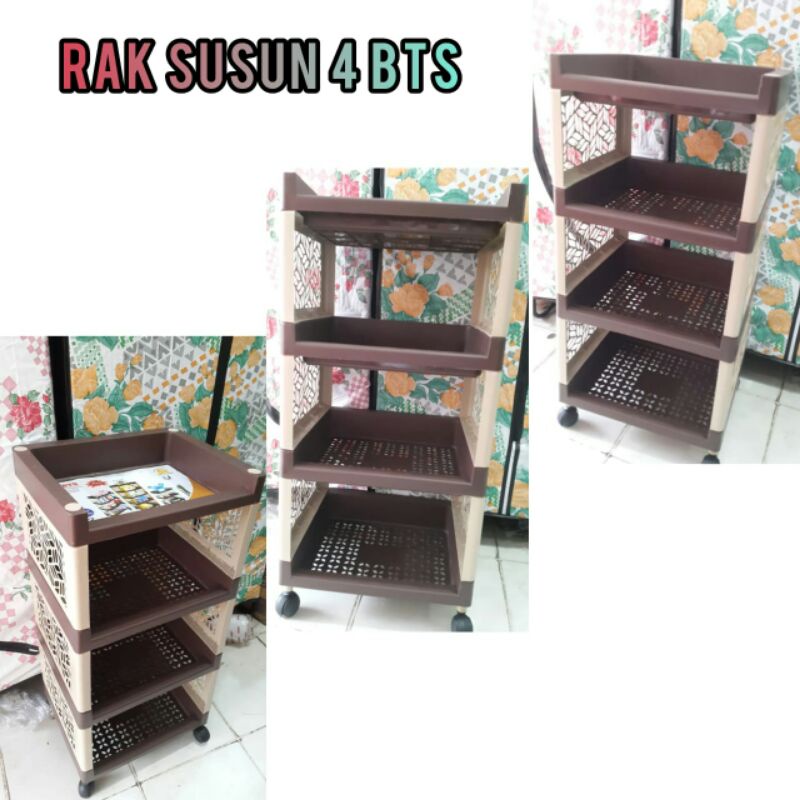 Rak serbaguna plus roda / rak bts susun 4