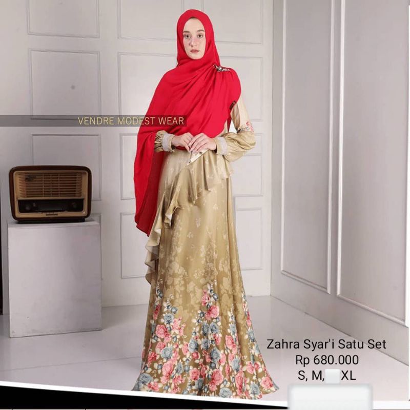 VENDRE ZAHRA SYAR'I Jilbab Merah