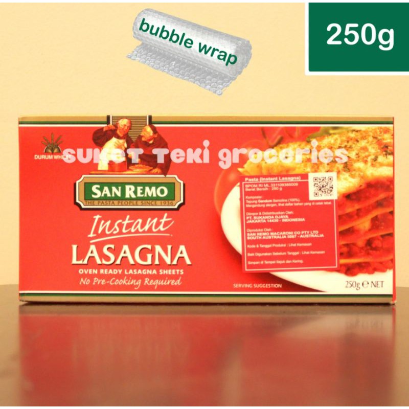 San Remo Kulit Lasagna Instan Sheet kemasan 250 gram