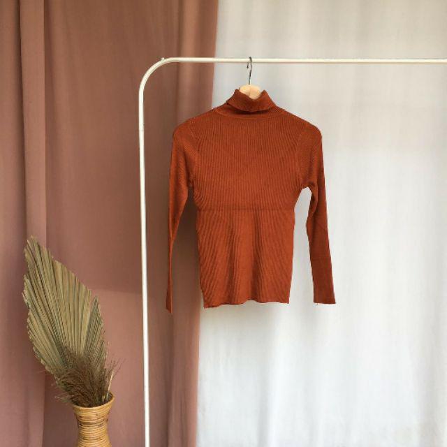 Atasan rajut knitt turtelnek pjg-Coral