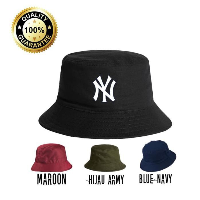 Bucket Hat New York / NY Laki Perempuan Remaja Dewasa Bordir Kualitas Premium