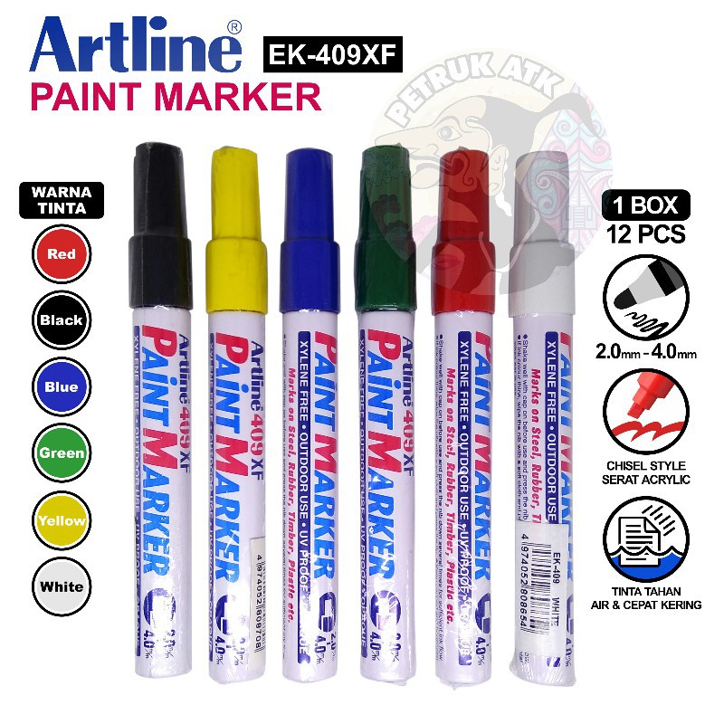 

[PCS] SPIDOL PAINT MARKER ARTLINE EK-409XF TEBAL TULISAN 2.0 MM - 4.0 MM