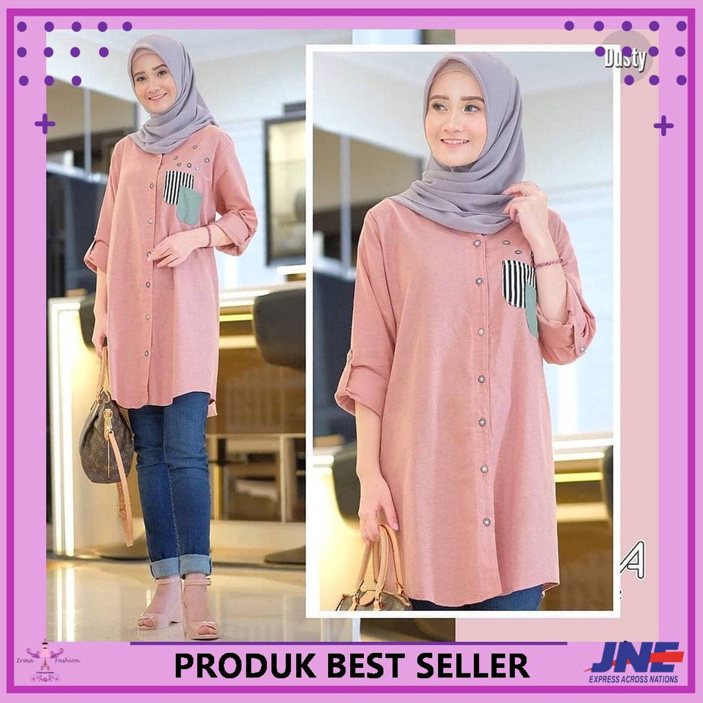 LS - Terbaru Kimmy Tunik Remaja Jumbo Untuk Lebaran Tunik Wanita Terbaru 2021 Kekinian Tunik Motif B
