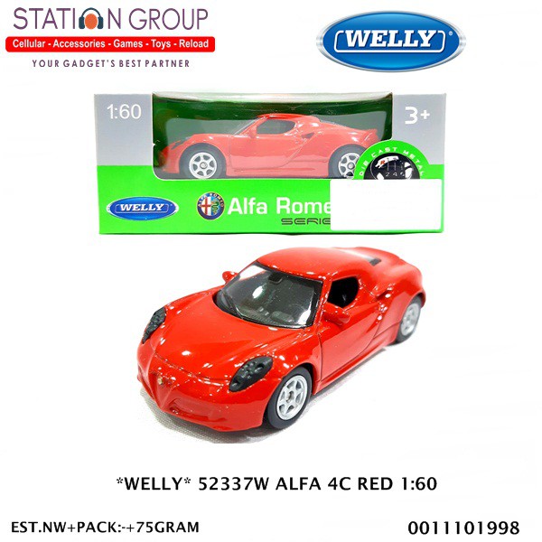 WELLY 52337W ALFA 4C RED 1-60