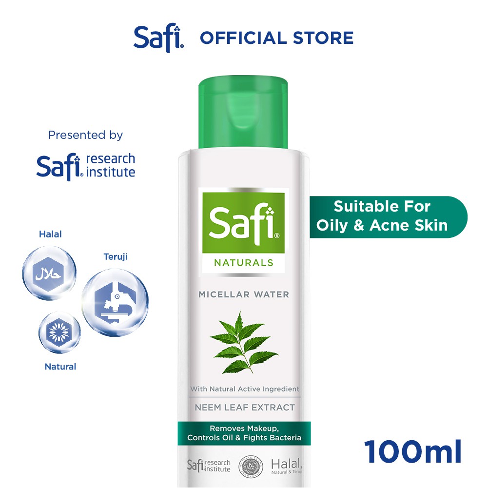 Safi Naturals Micellar Water With Neem 100 ml - Pembersih Wajah