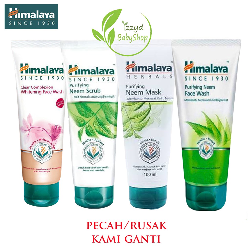 Himalaya Purifying Neem Wash, Scrub, Mask, Clear Complexion whitening face wash, sabun cuci muka atau sachet