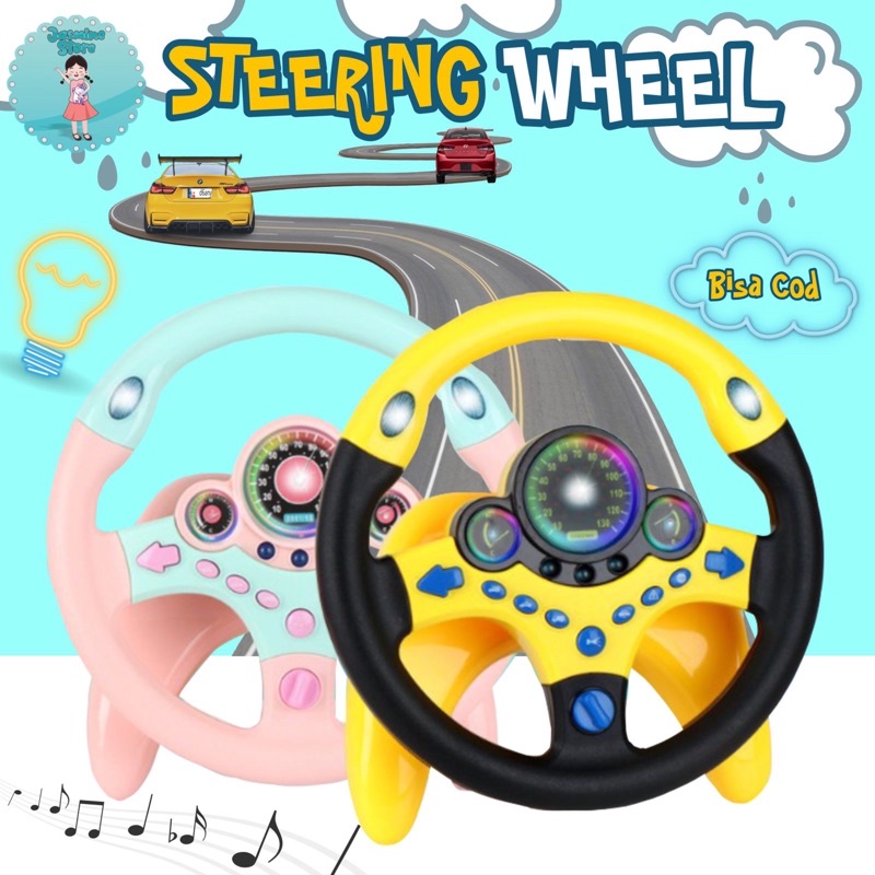 Mainan Simulasi Setir Setiran Elektronik Racing Mobil Steering Wheel Driver Educational toys/Mainan Anak Setir Setiran Mobil Steering Racing Wheel Driver Mainan/Mainan Setir-Setiran Mobil/Mainan Stir Mobil Steering Wheel