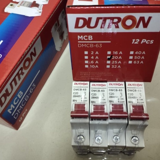 MCB TERDAPAT BANYAK TYPE/Domae DUTRON 1 Phase CIRCUIT BREAKER SNI/INSTALASI LISTRIK