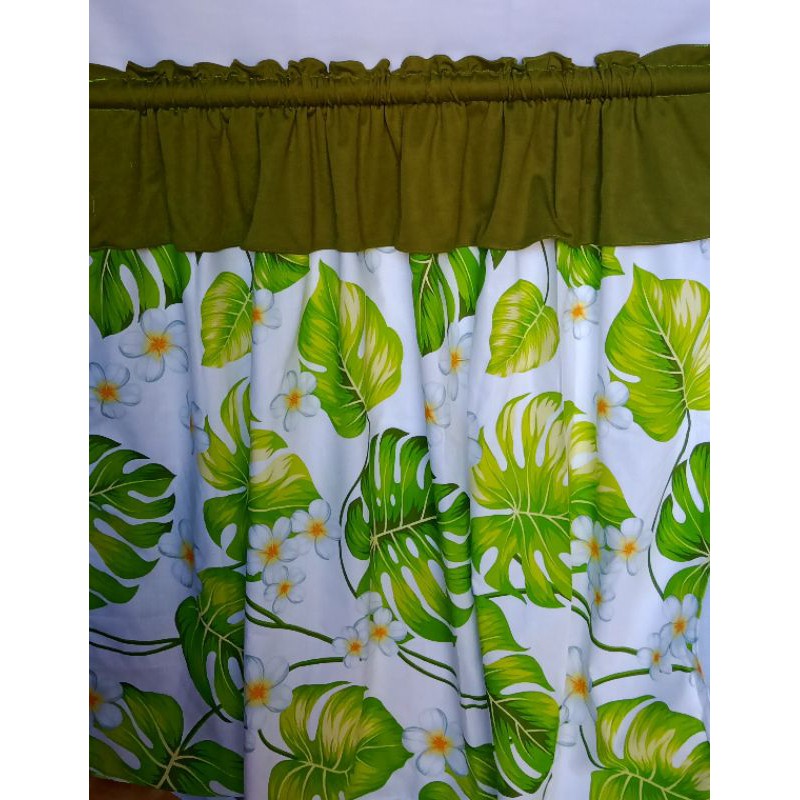 Gorden kolong dapur Poni Monstera Green/ Gorden kolong dapur custom